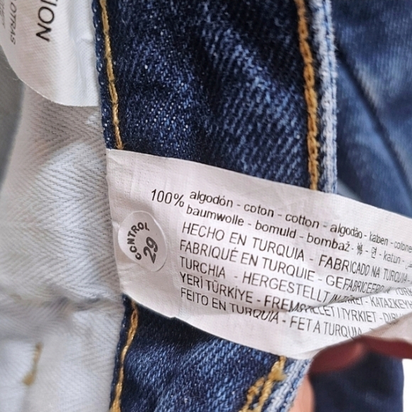 Zara Denim High Waisted Pleated Mom Boyfriend Medium Wash Cropped Jeans 34 - Picture 13 of 13